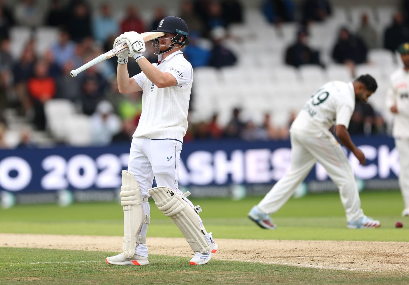 Jordan Cox admonishes himself after offering a chance which Khurram Shahzad put down