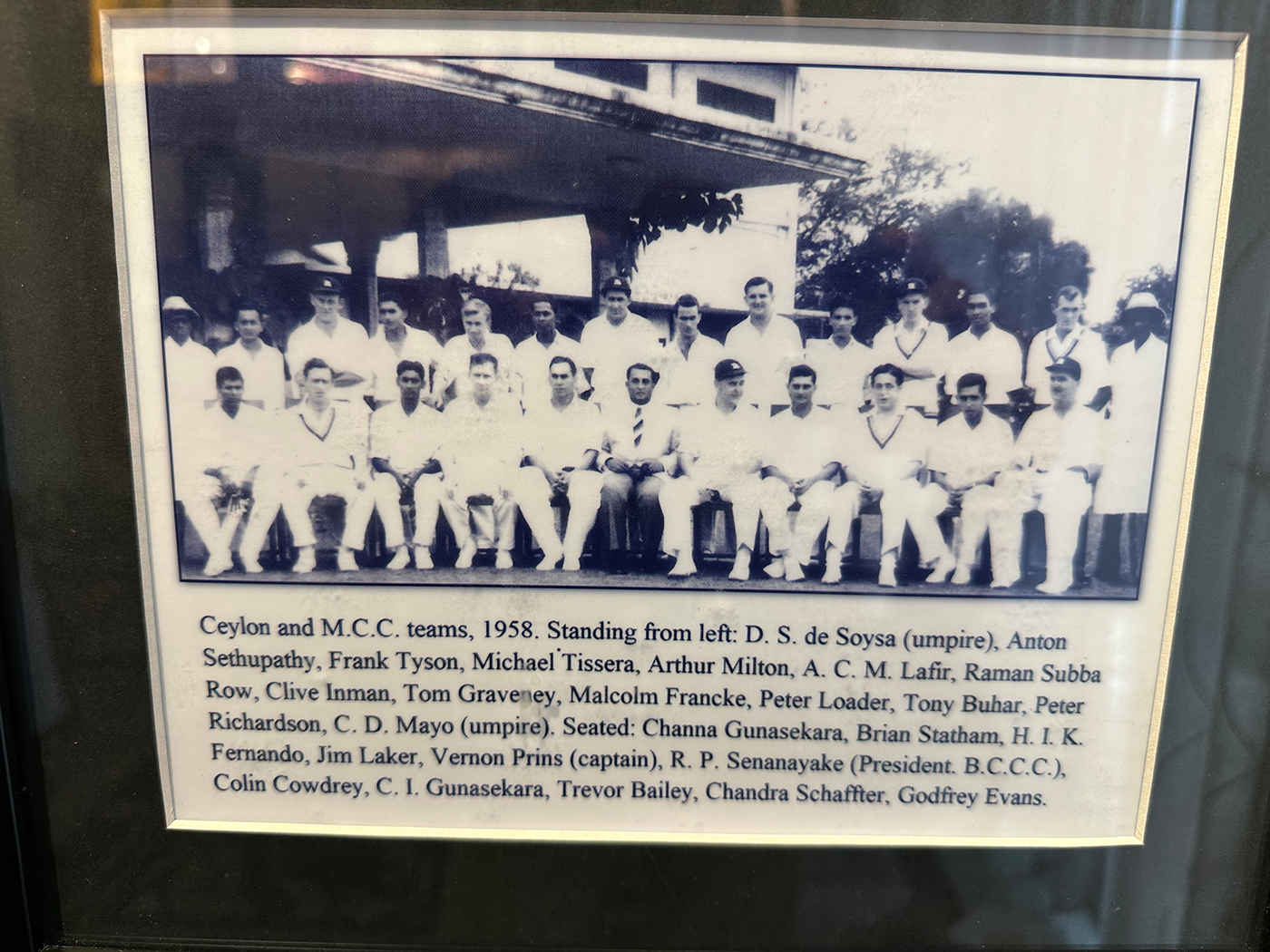The Ceylon and MCC teams of 1958