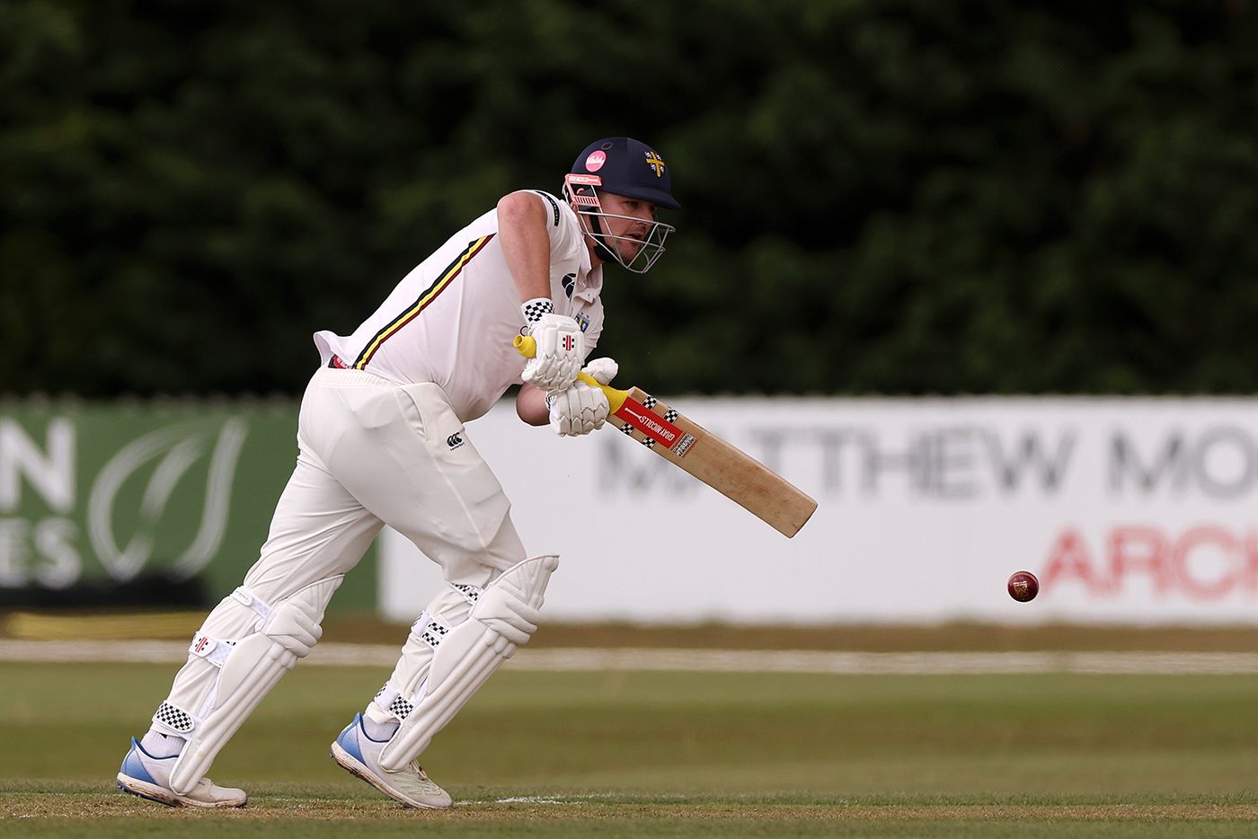 Alex Lees dug in to score fifty on a shortened day