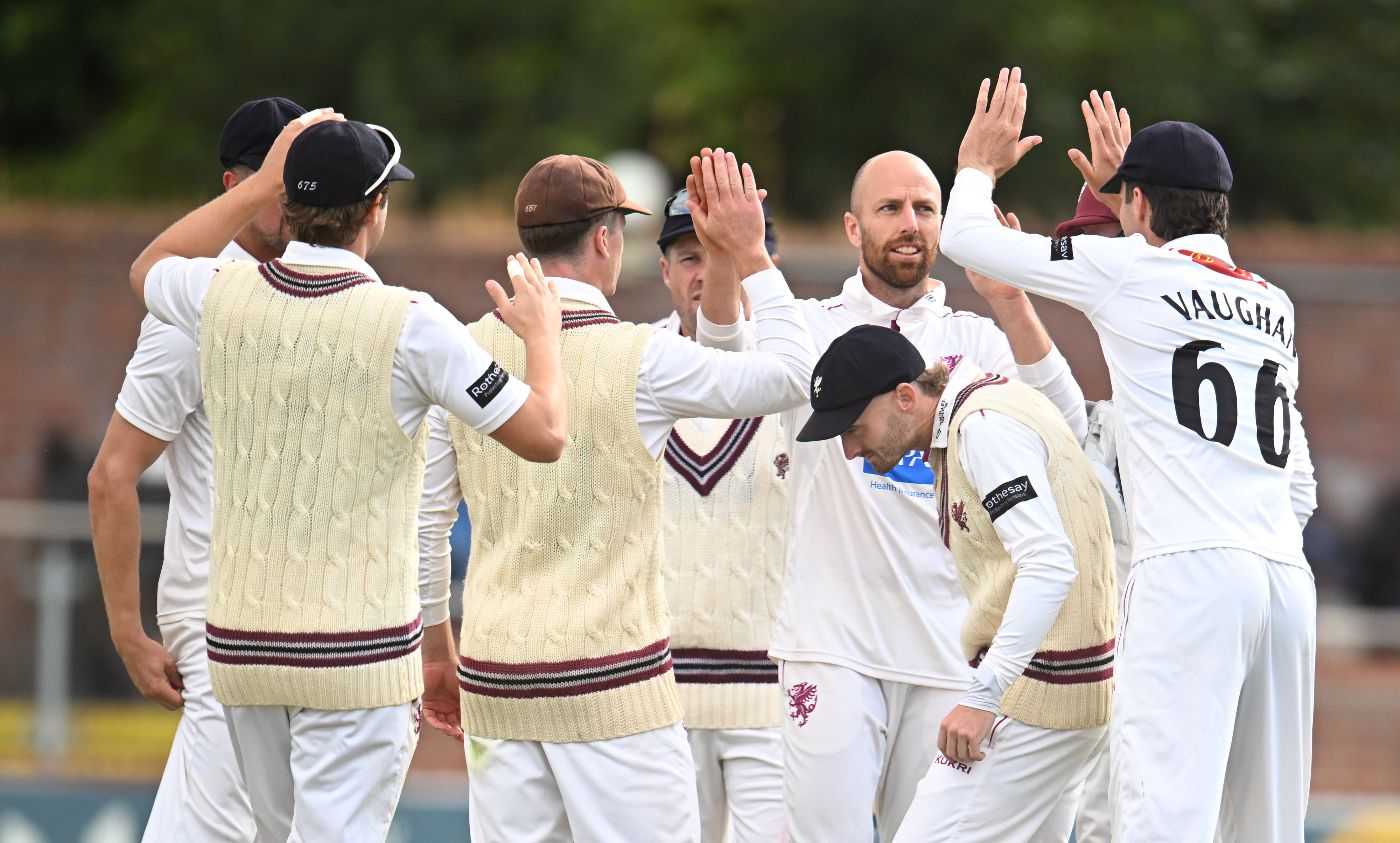 Jack Leach was in the wickets as Essex collapsed