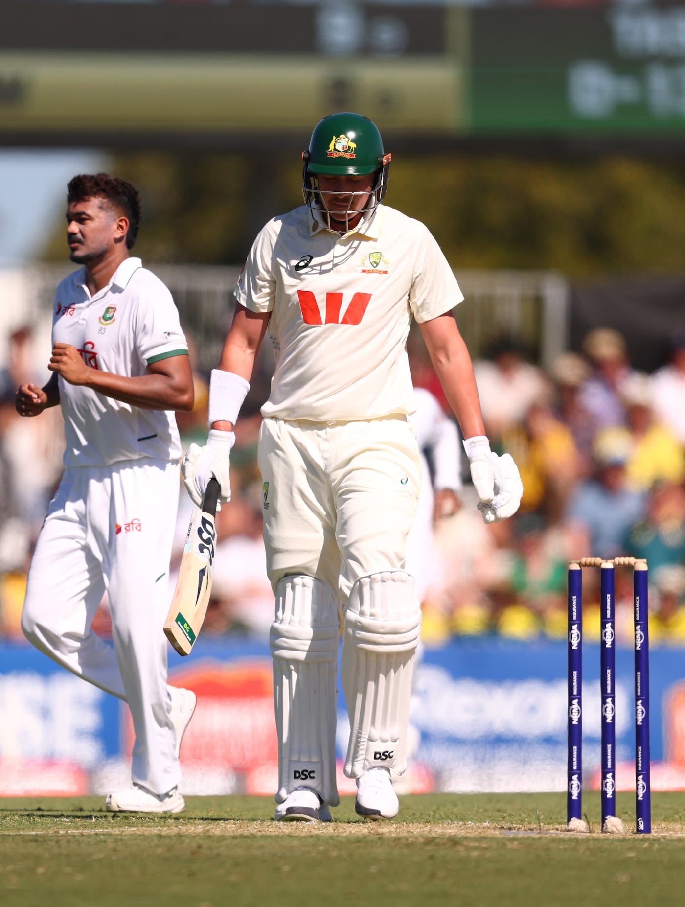 Taskin Ahmed ended Matt Renshaw's Test comeback quickly