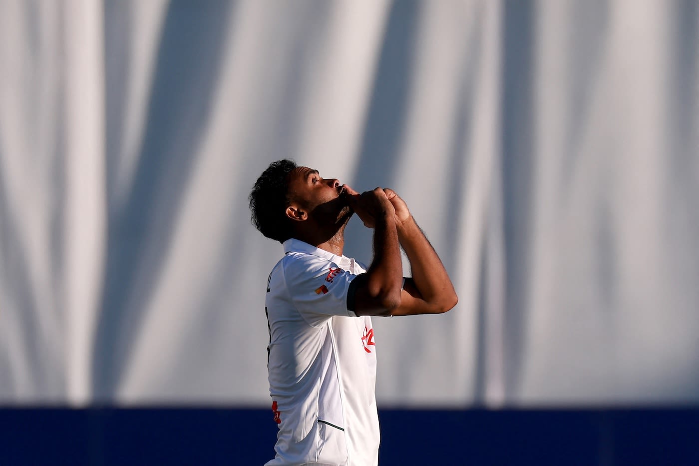 Shoriful Islam says his thanks after completing his five-for