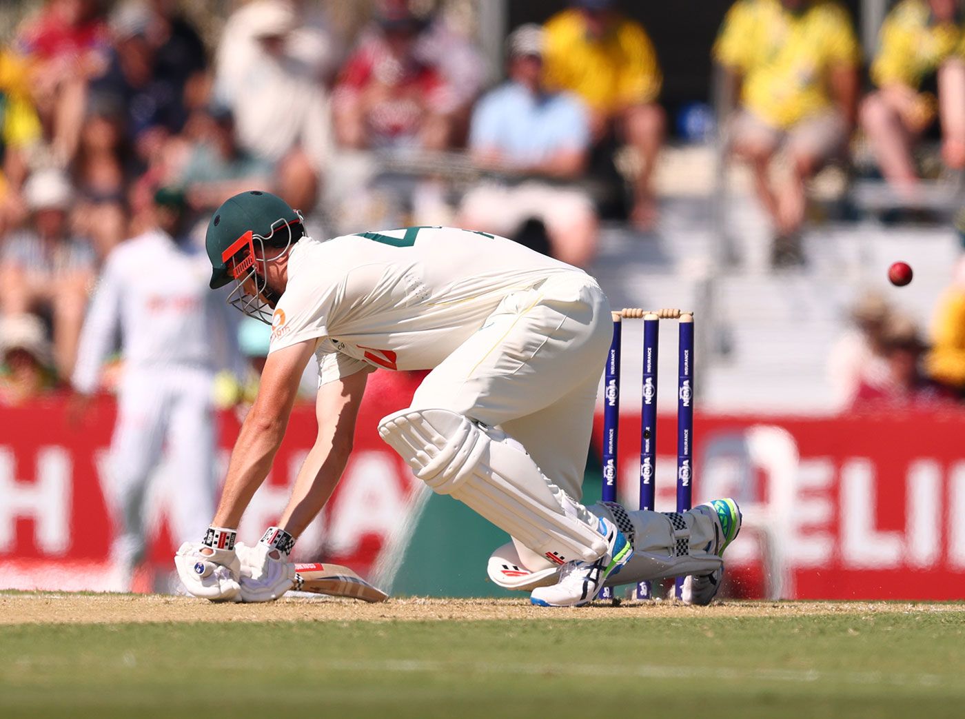 Cameron Green was knocked off his feet by Shoriful Islam's yorker