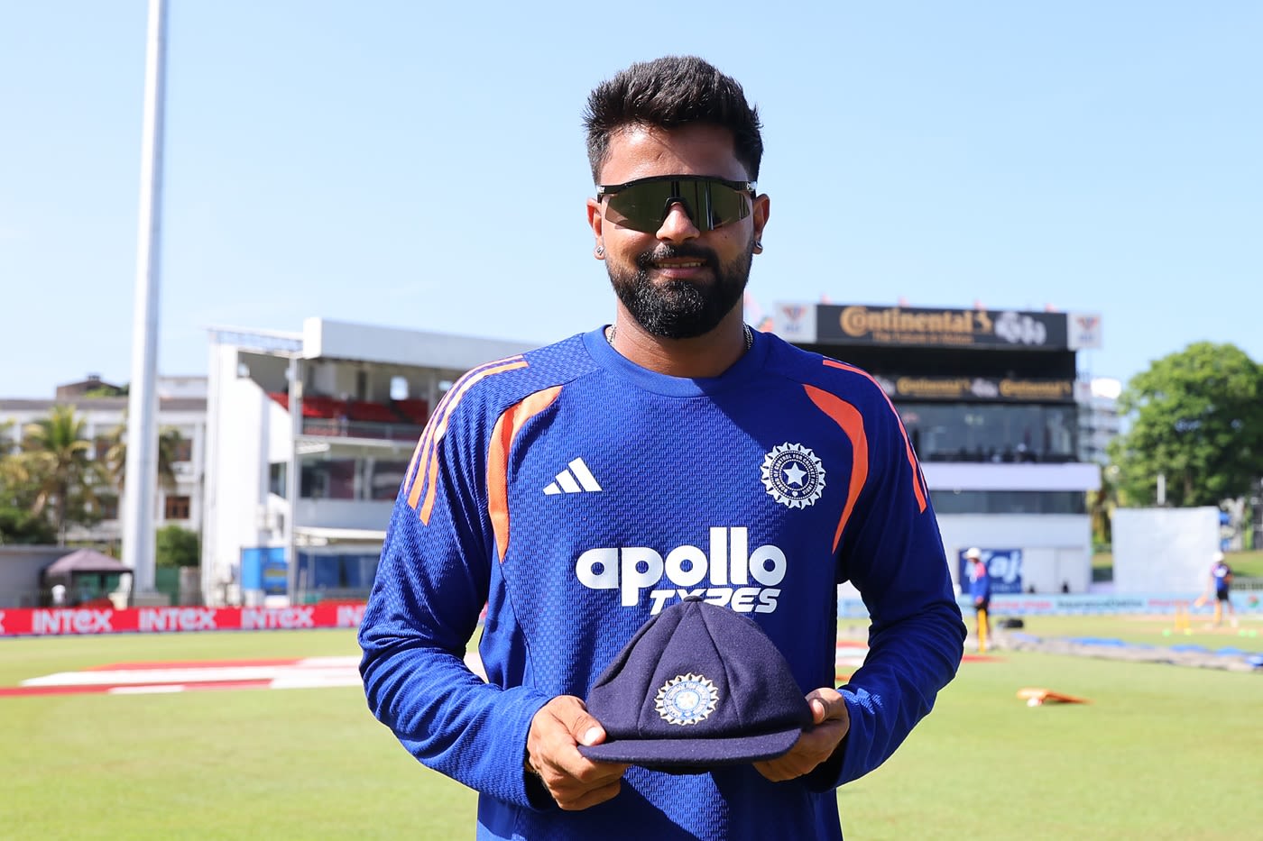 Saransh Jain poses with his debut cap