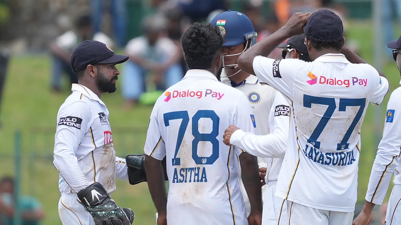 Jaiswal and Asitha penalised after on-field confrontation in Colombo Test