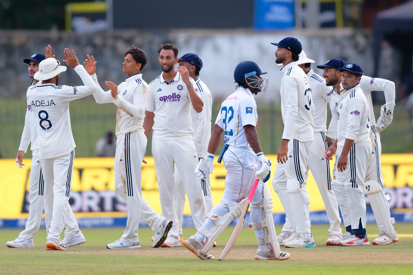 India celebrate as Lahiru Udara walks back