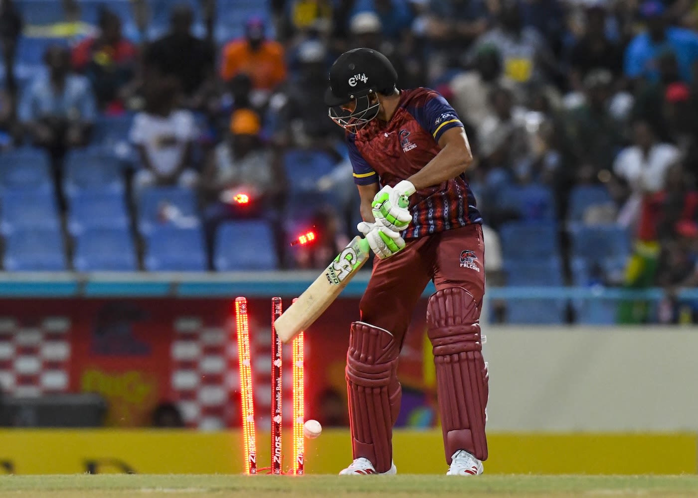 Hasan Nawaz loses his stumps