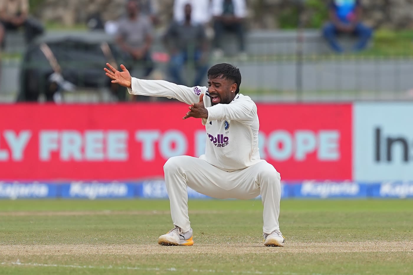 Manav Suthar goes up for a big appeal