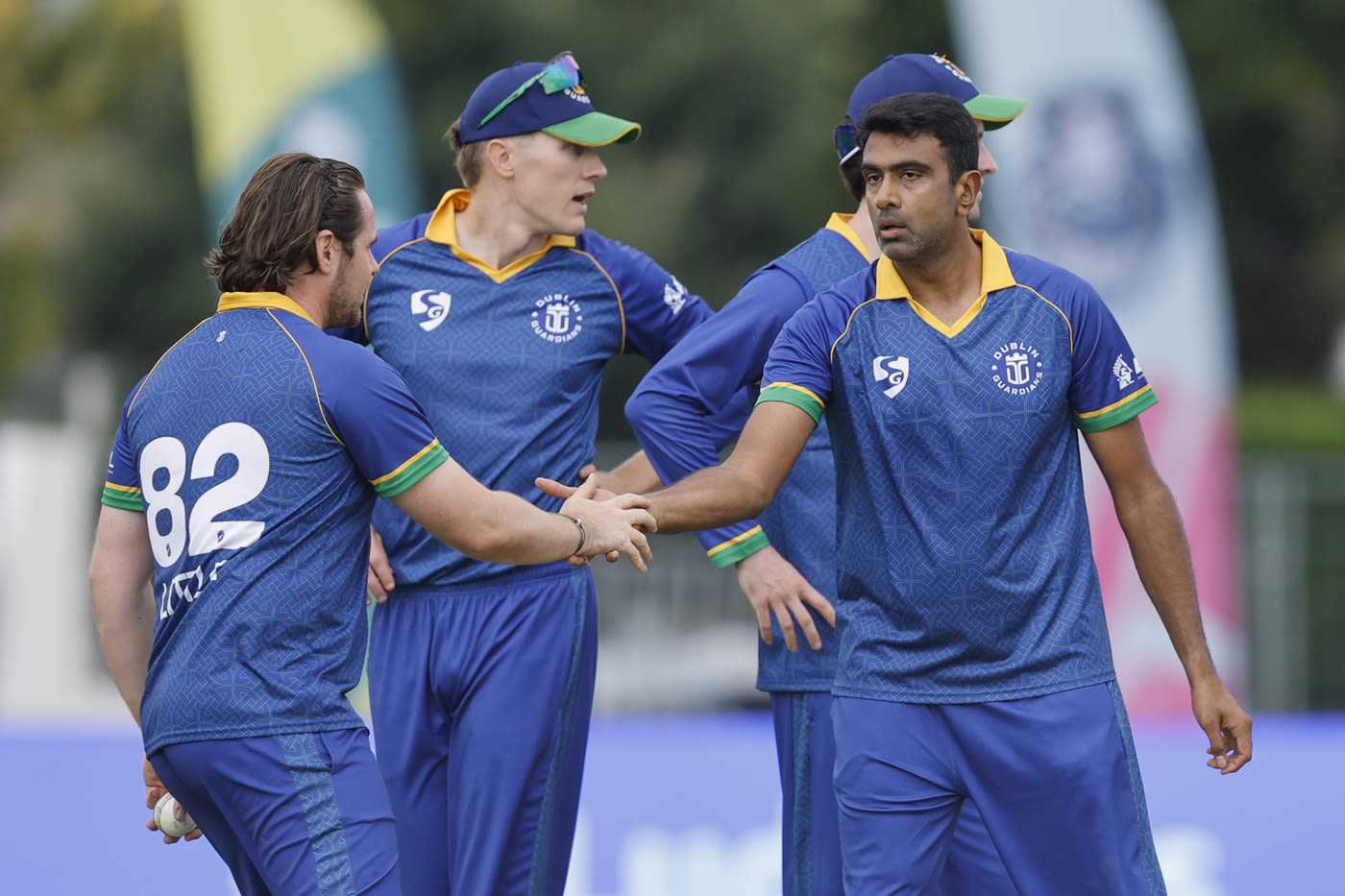 R Ashwin celebrates after picking up a wicket