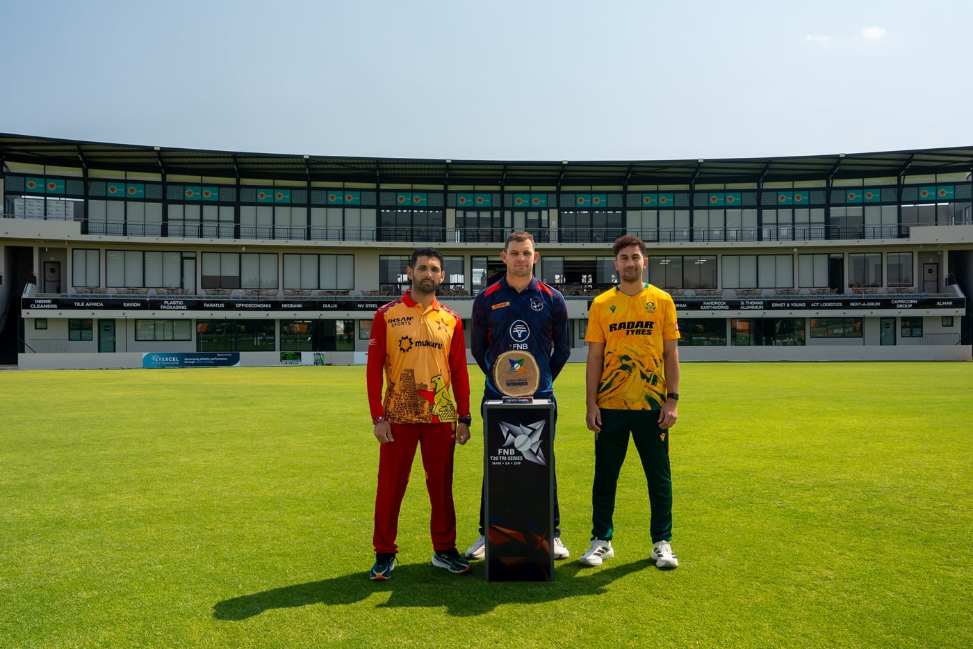 Three captains, one trophy: Sikandar Raza, Gerhard Erasmus and Bjorn Fortuin
