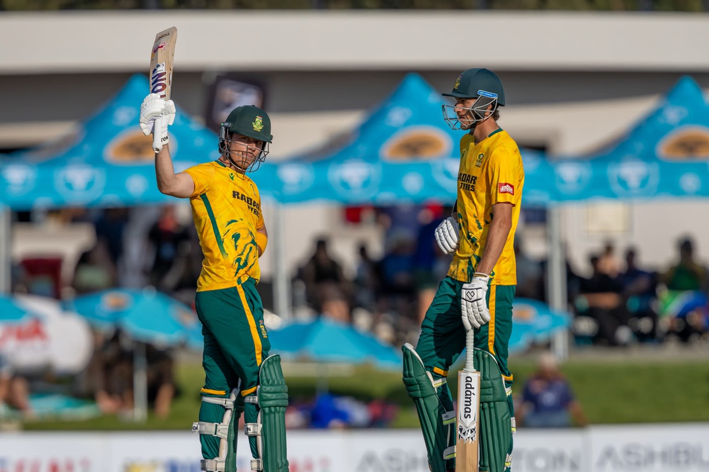Dewald Brevis waged a lone battle with a 50-ball 75