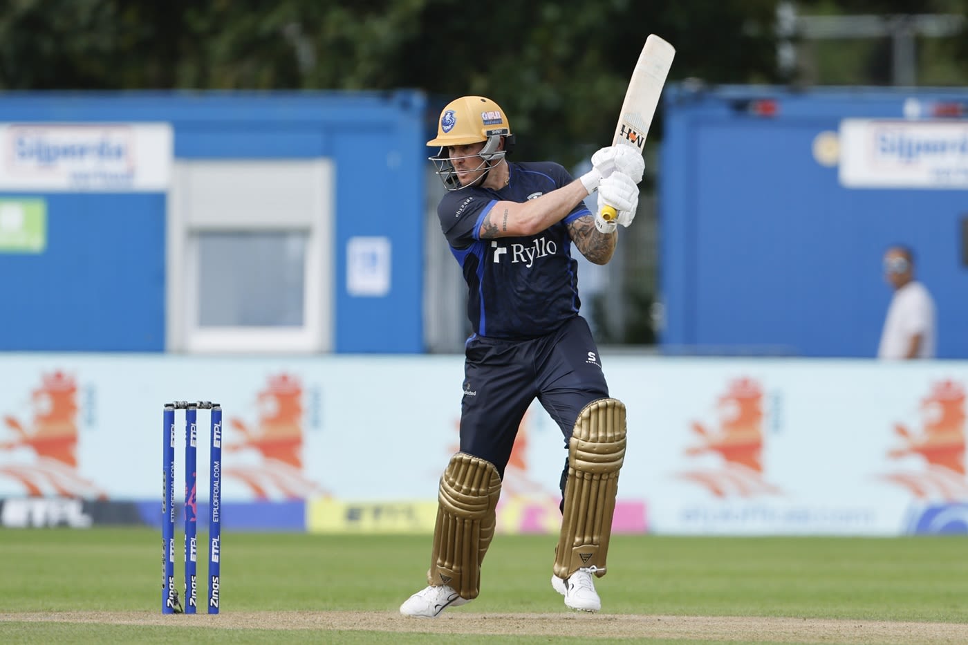 Jason Roy hits one to the off side