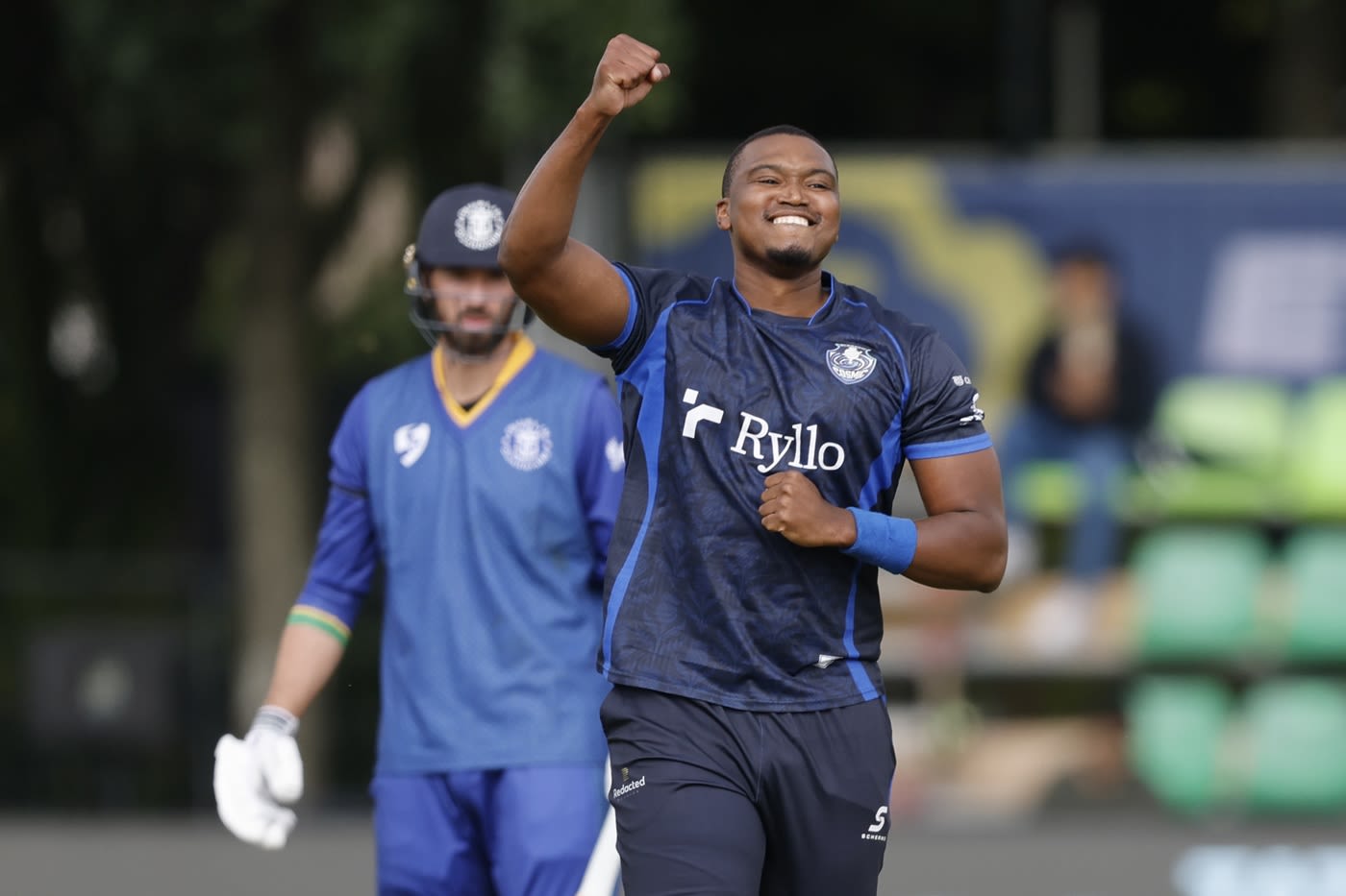 Lungi Ngidi celebrates a wicket