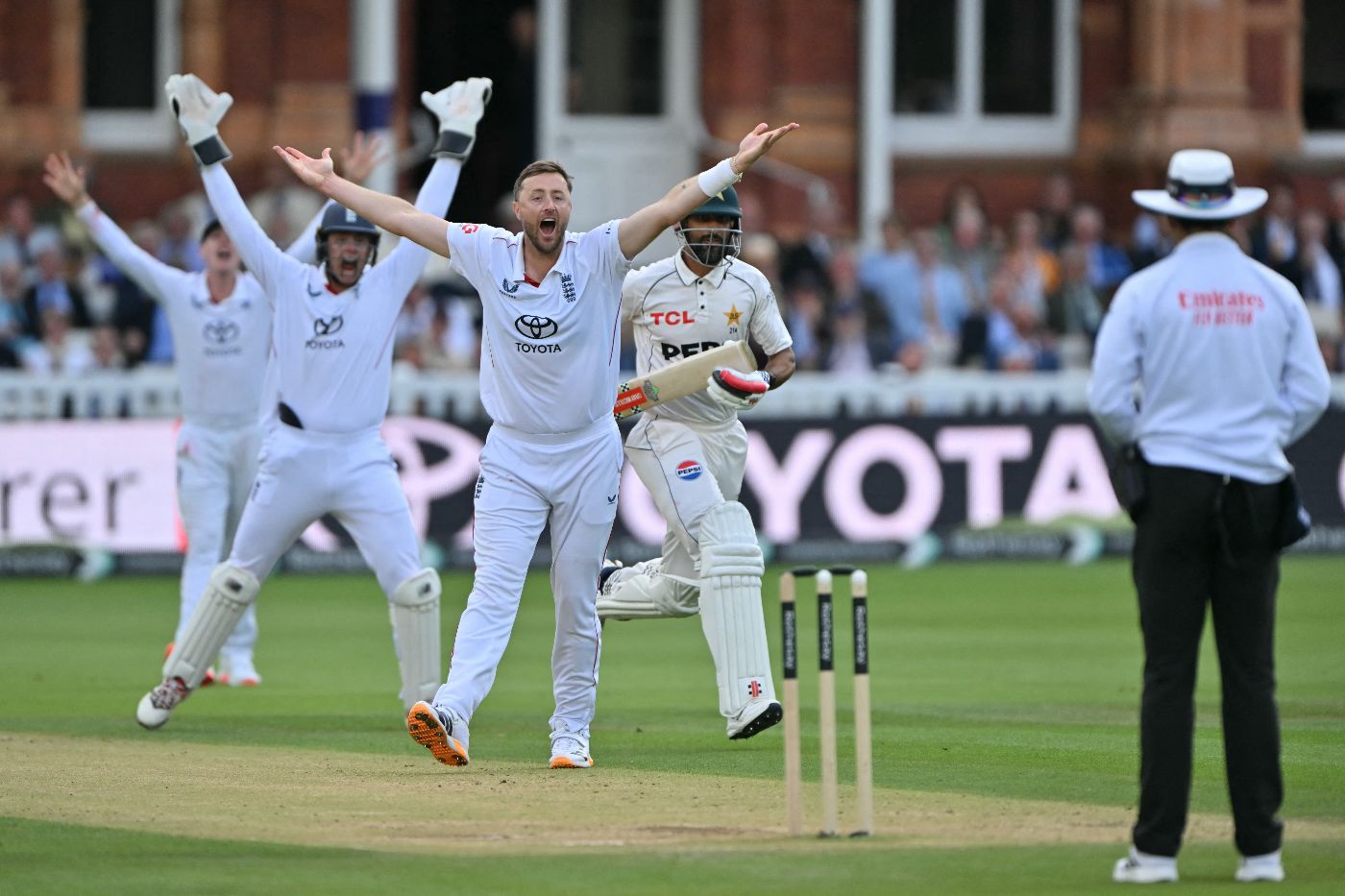 Shan Masood fell lbw to Ollie Robinson on review