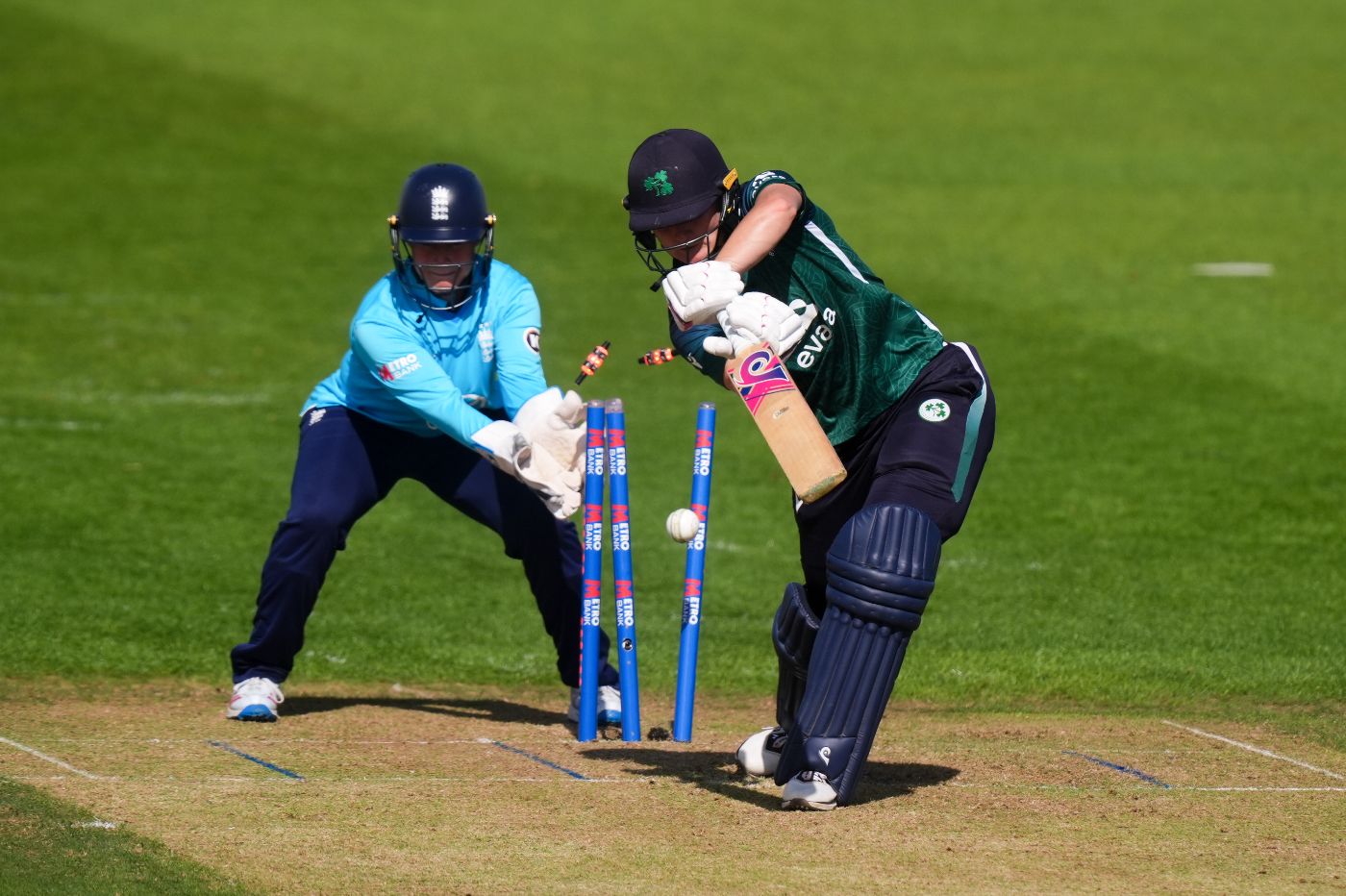 Gaby Lewis was bowled by Issy Wong for 69