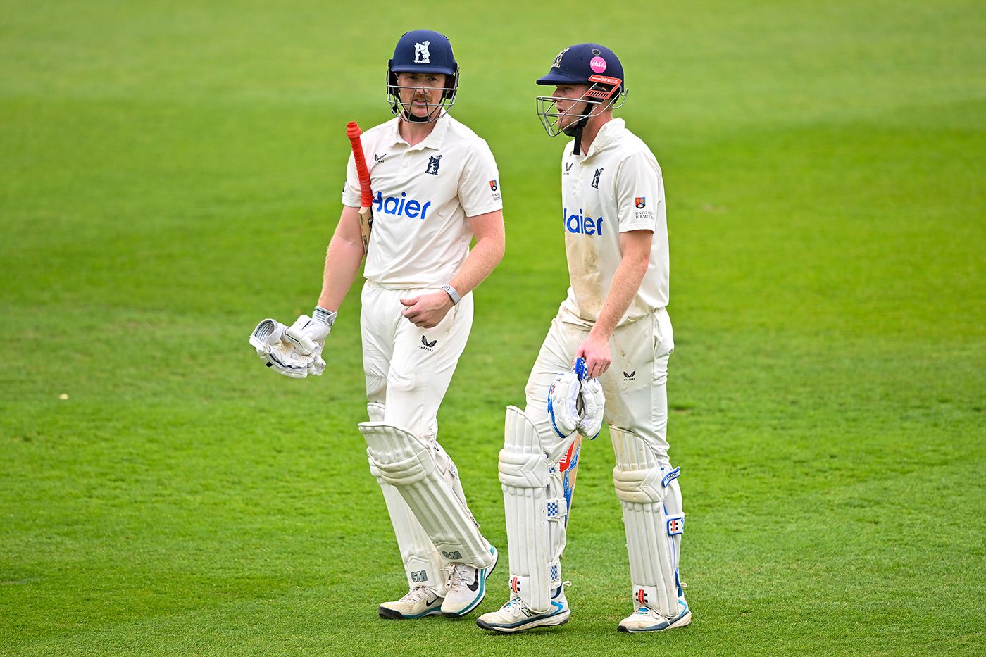 Rob Yates and Dan Mousley walk off