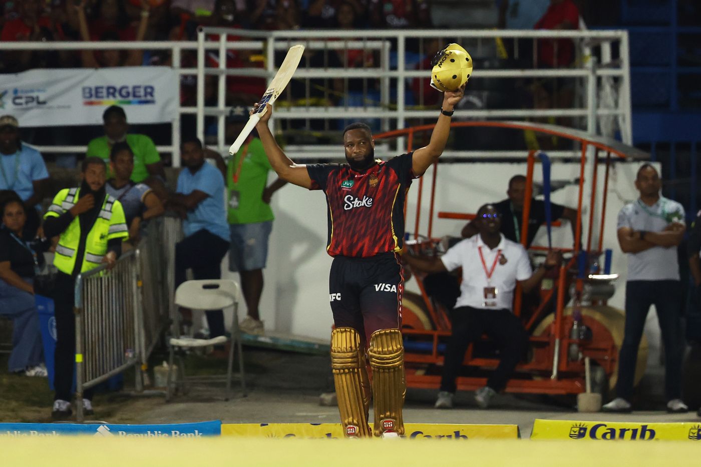 Kieron Pollard acknowledged the crowd after what might have been his final innings in Port of Spain