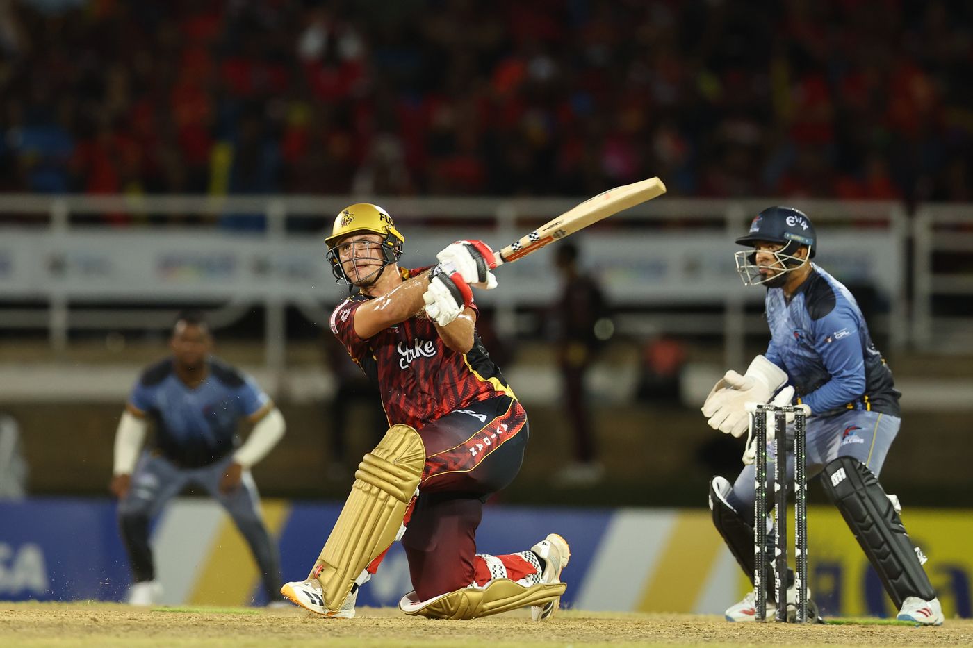 Joshua Da Silva played a lone hand at the end for Knight Riders