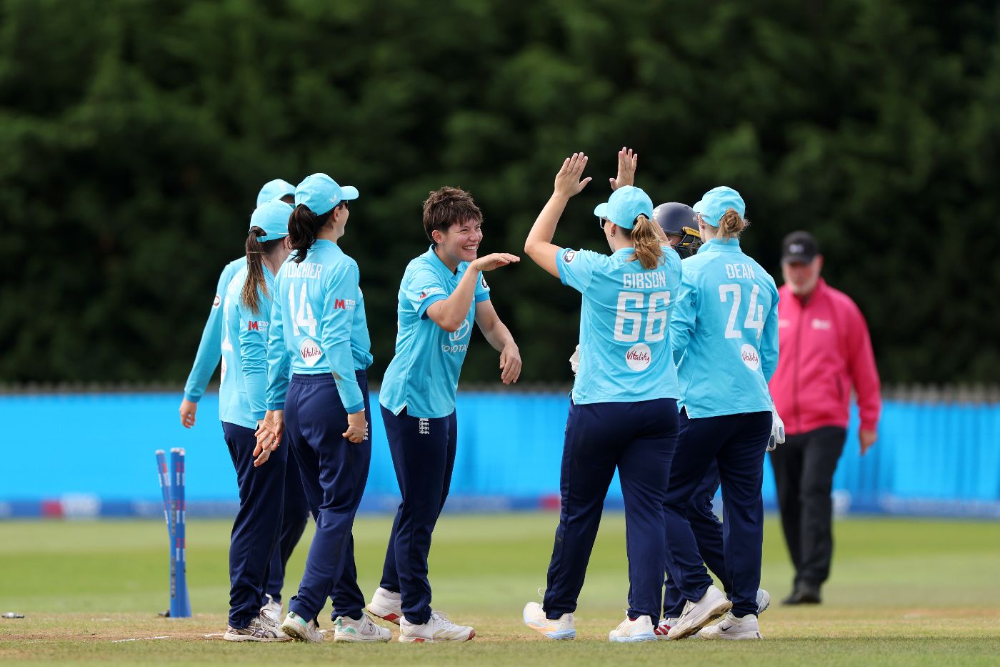Issy Wong bowled Gaby Lewis for England's second wicket