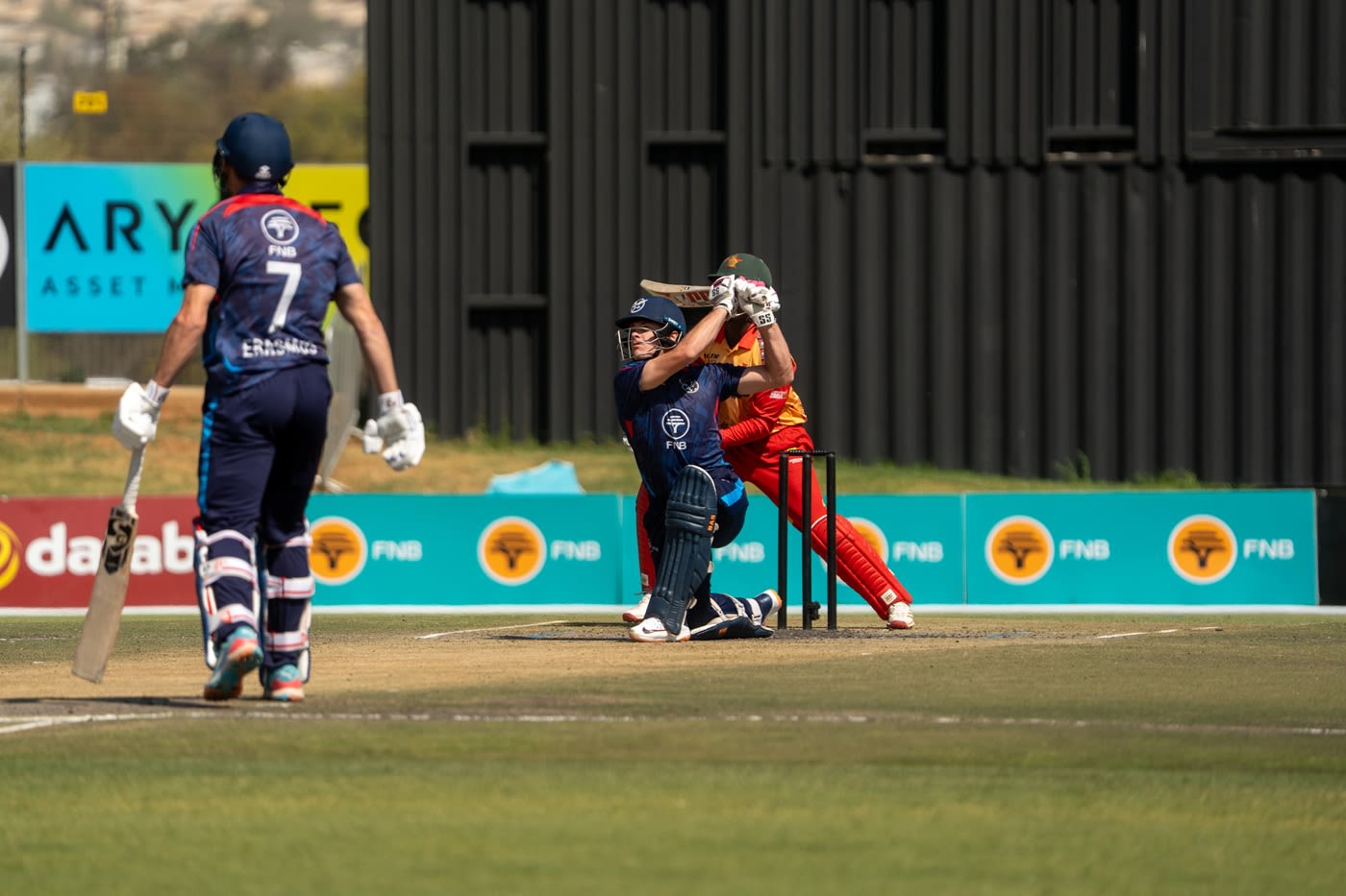 Alexander Busing-Volschenk hits a six over extra cover