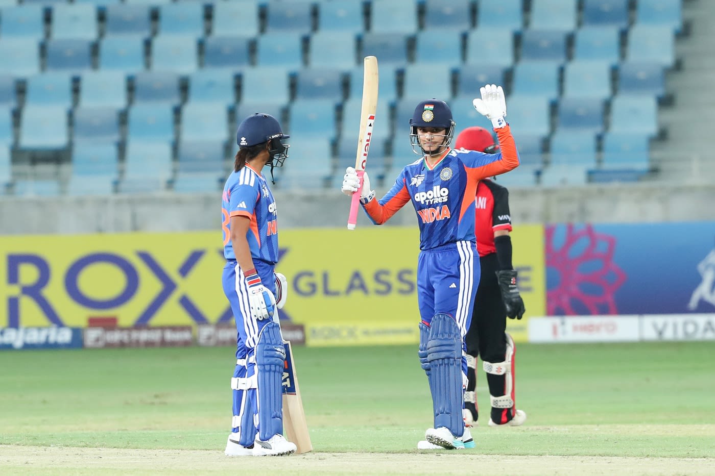 Smriti Mandhana celebrates her second T20I century