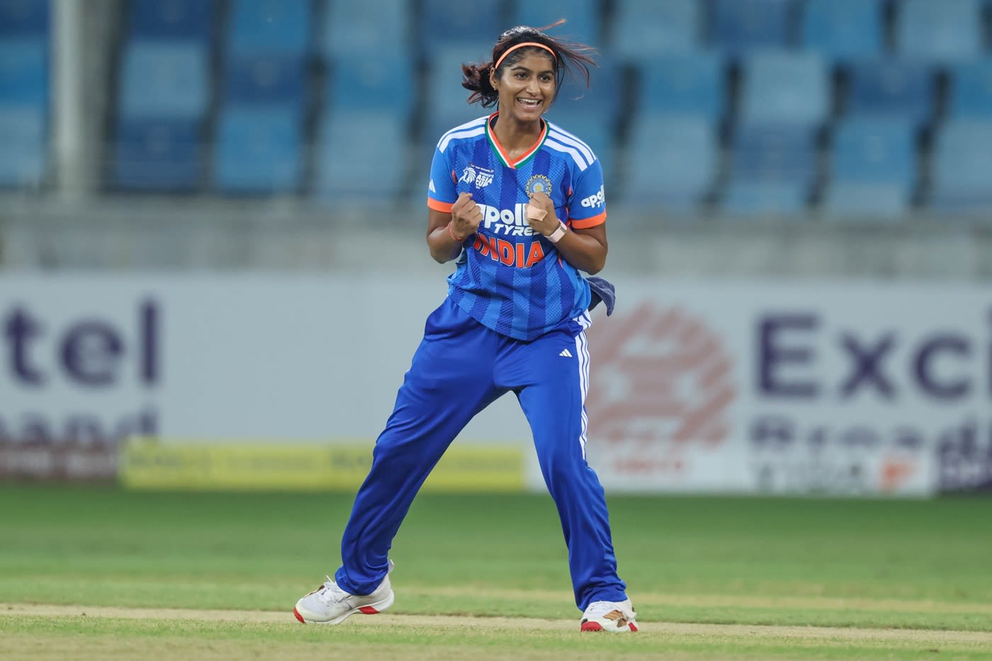 Nandani Sharma celebrates a wicket