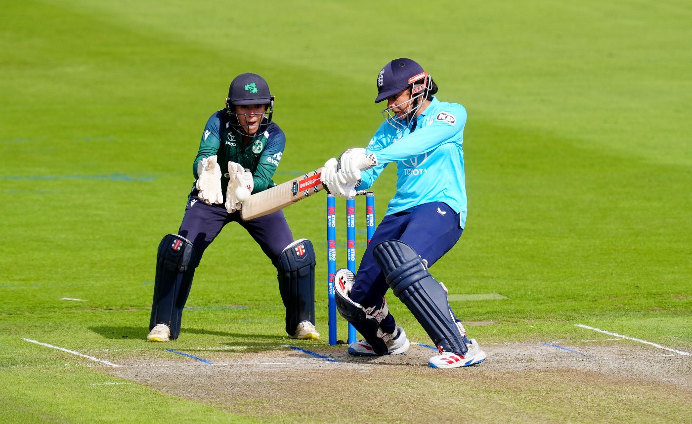 Sophia Dunkley cuts into the covers during a 73-run opening stand
