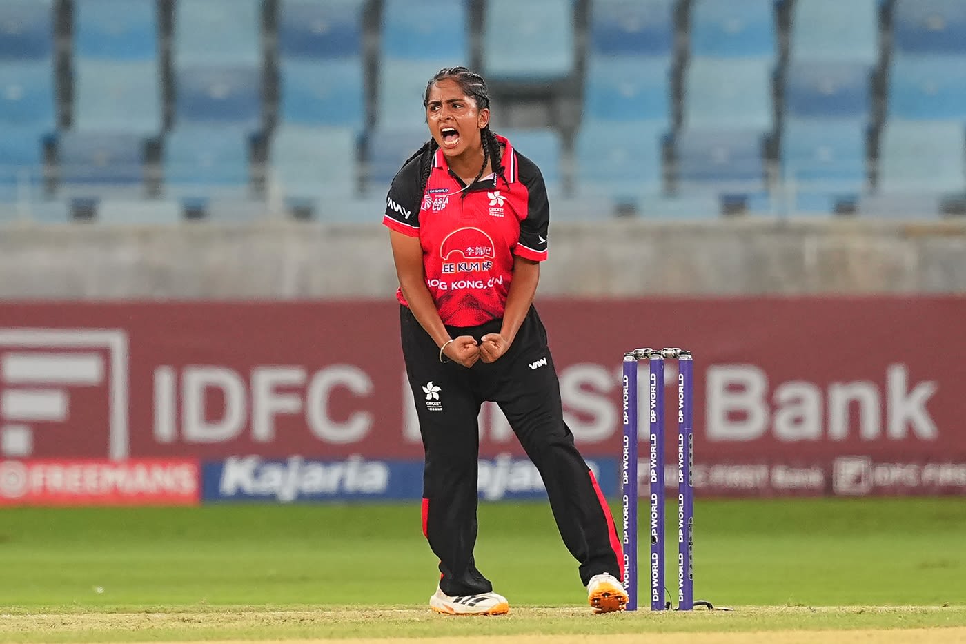 Joyleen Kaur's four wickets went in vain for Hong Kong