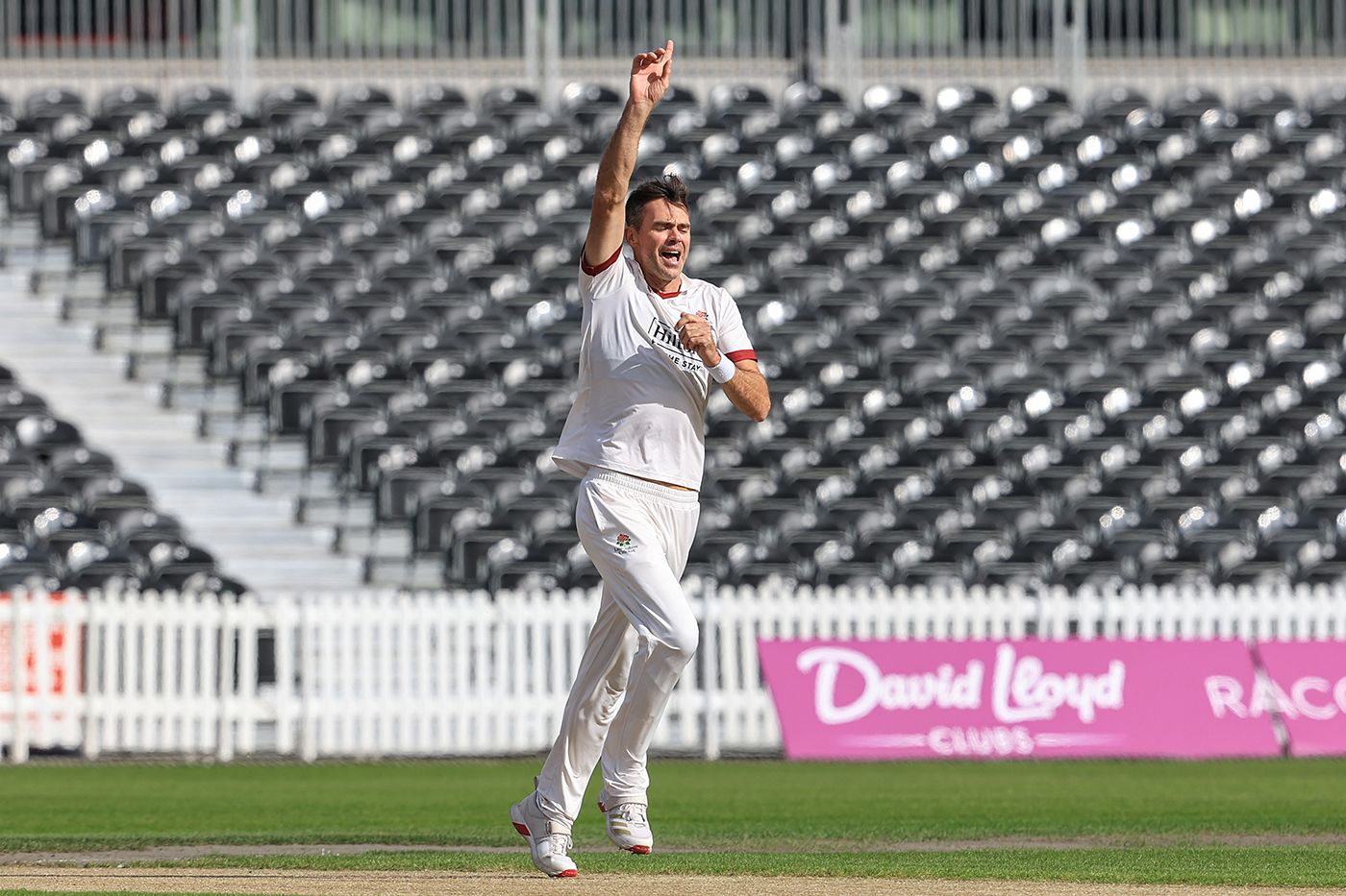James Anderson celebrates an early breakthrough