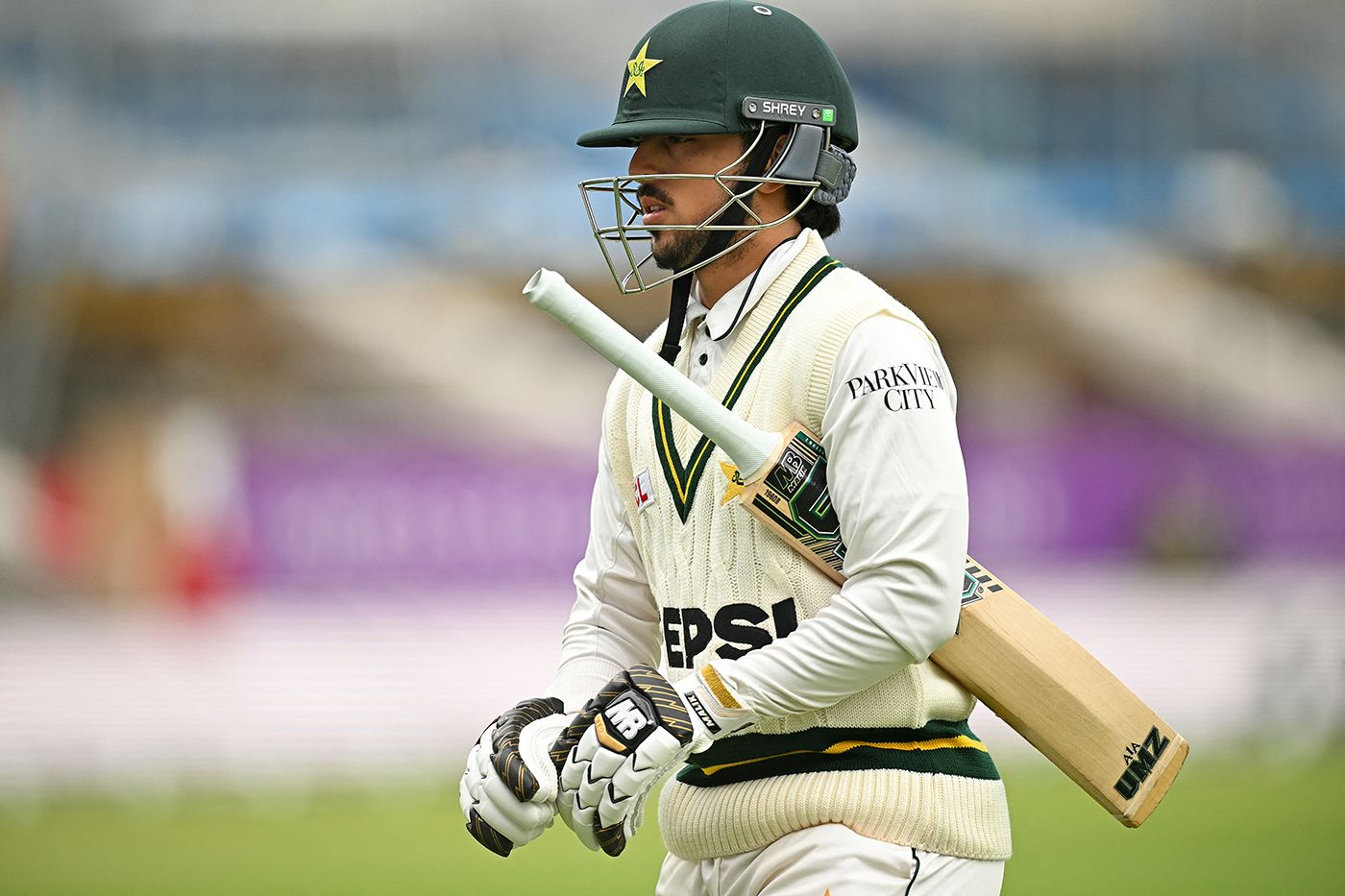 Azan Awais fell cheaply to Jofra Archer