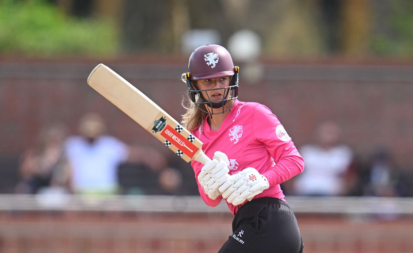 Jess Hazell works leg-side