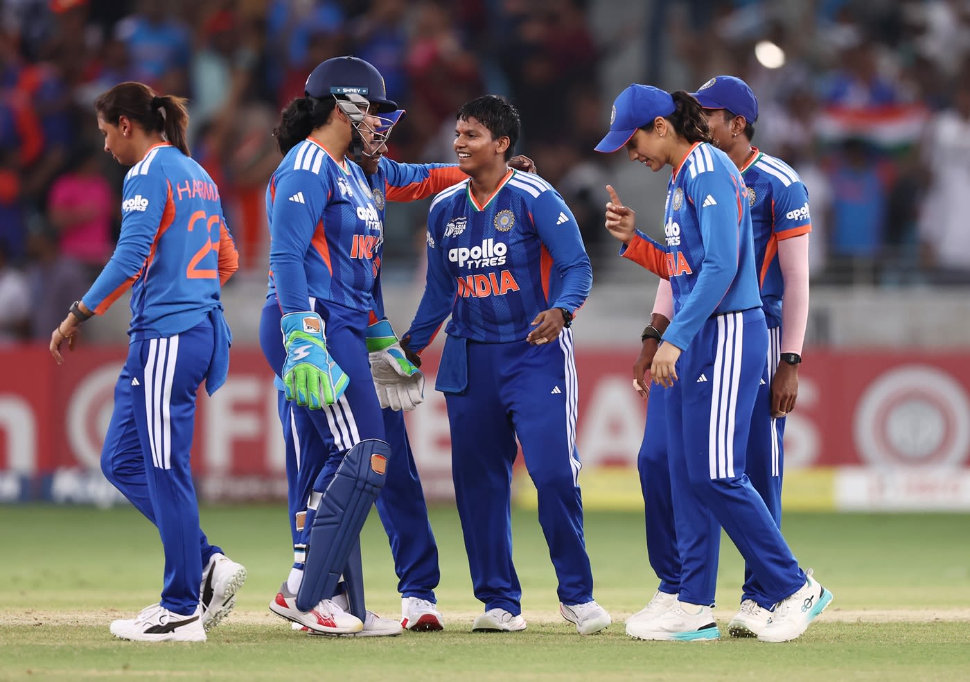 Deepti Sharma got Chamari Athapaththu and Vishmi Gunarathne in one over