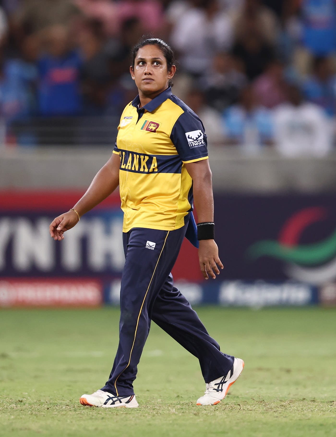Chamari Athapaththu looks on