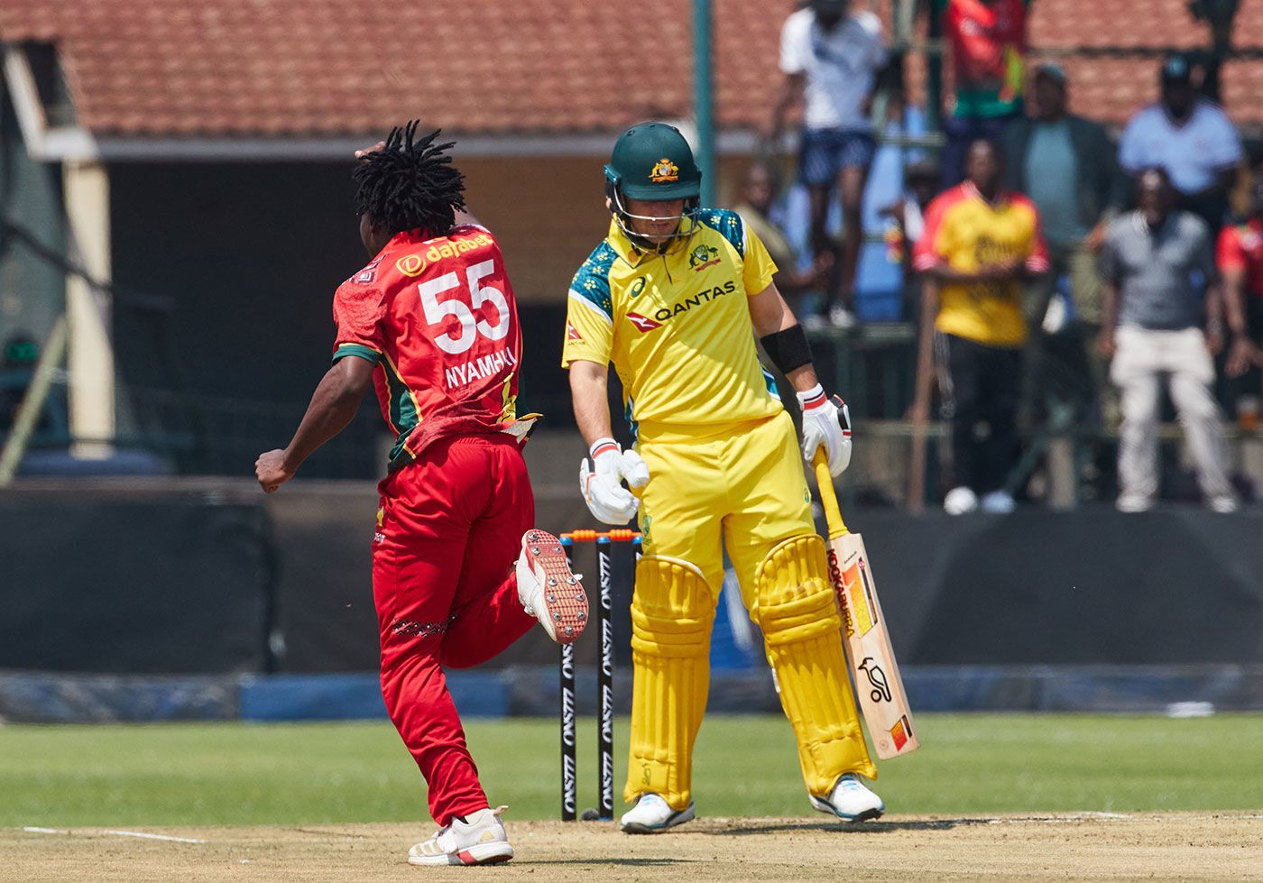 Josh Inglis was caught behind off Newman Nyamhuri