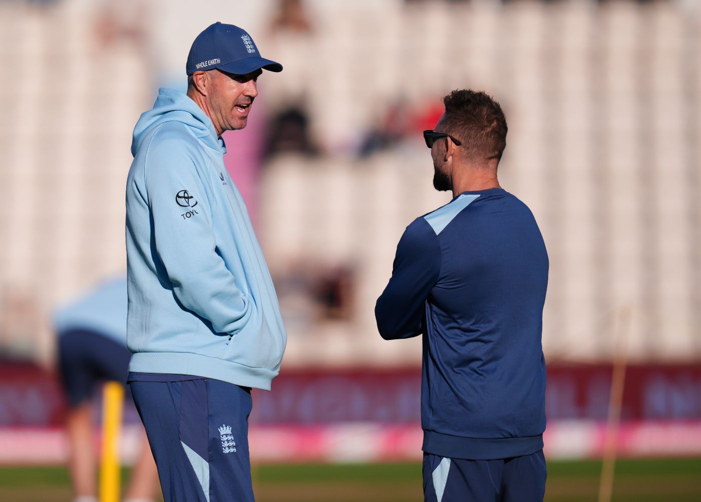 Kevin Pietersen and Brendon McCullum chat ahead of the first T20I