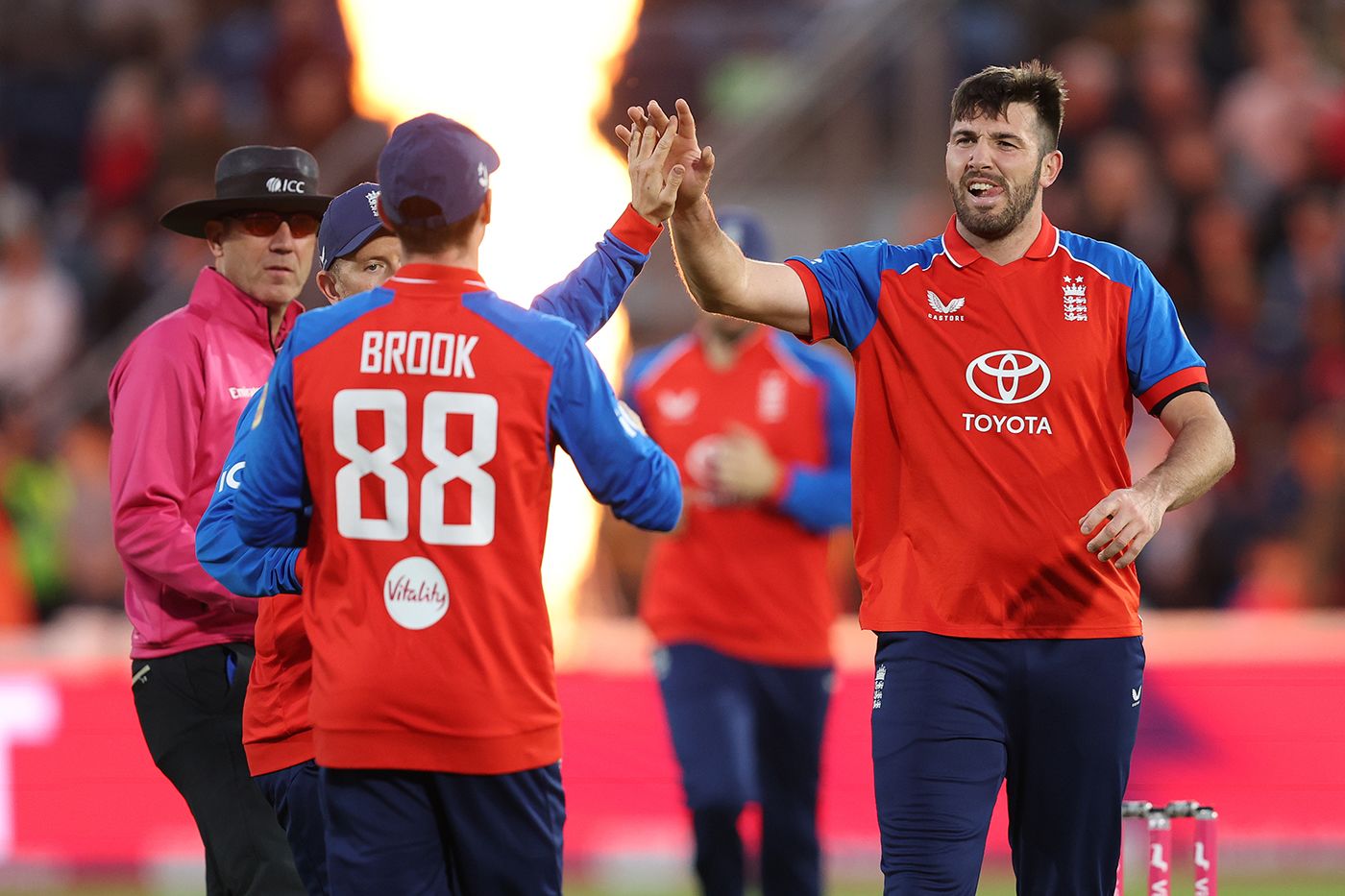 Jamie Overton slowed Sri Lanka down through the middle overs