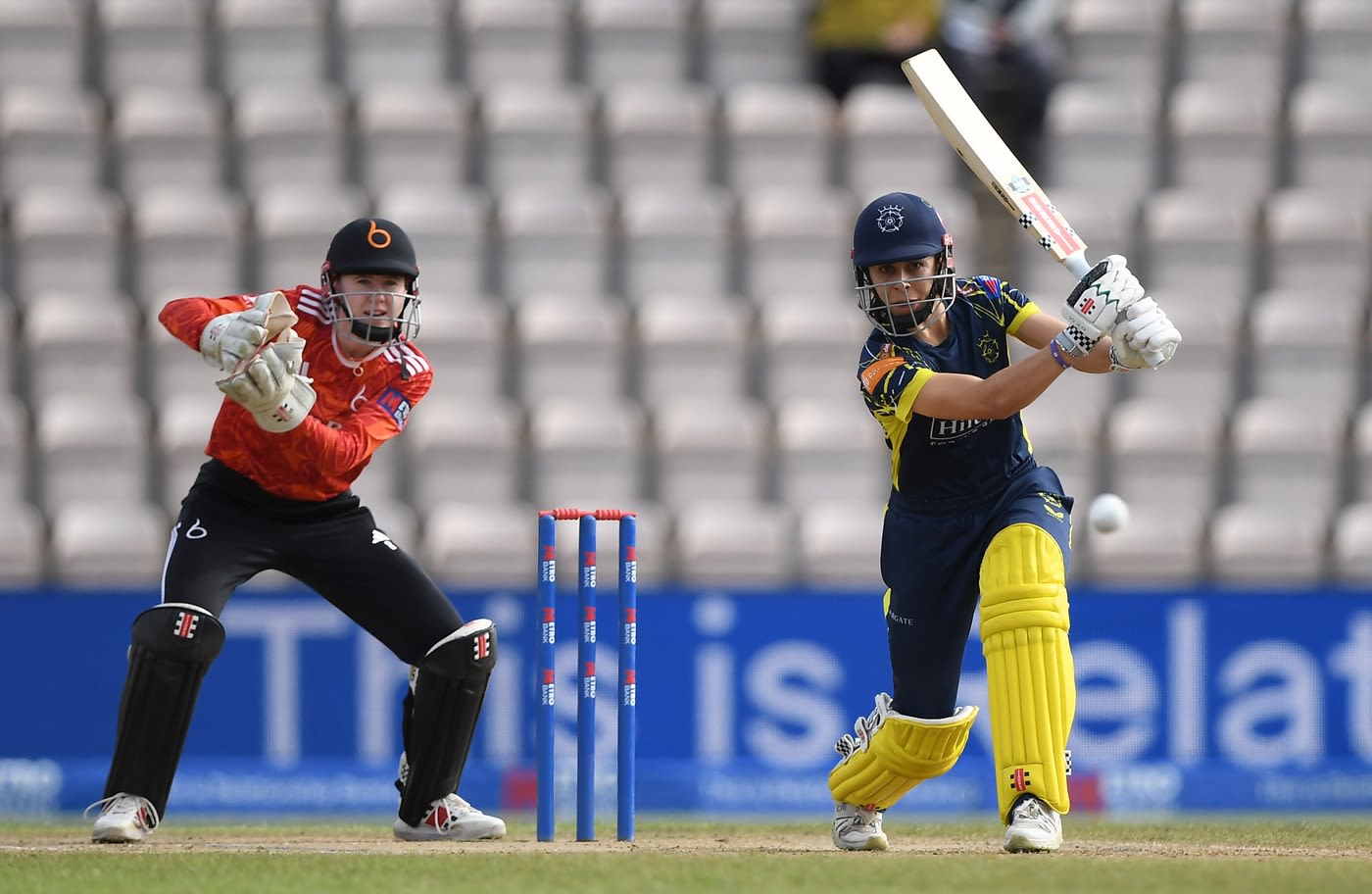 Maia Bouchier drives after Hampshire were inserted