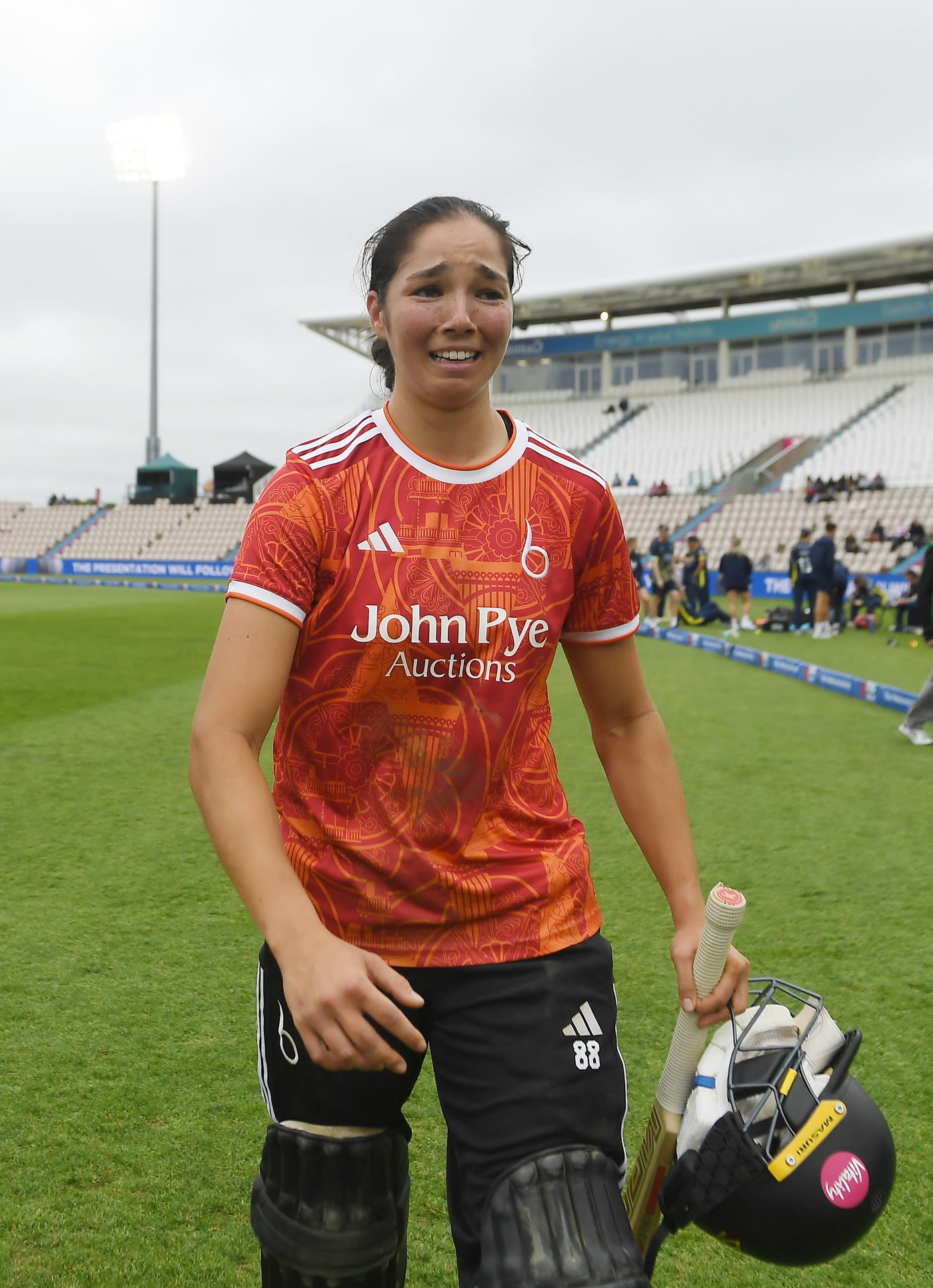 Emma Jones lets her emotions out after hitting the winning runs