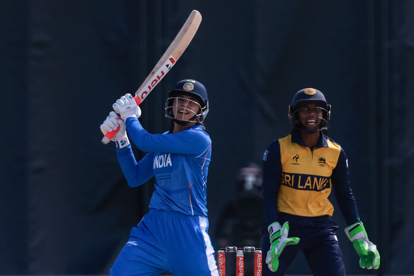 Smriti Mandhana goes over long-on