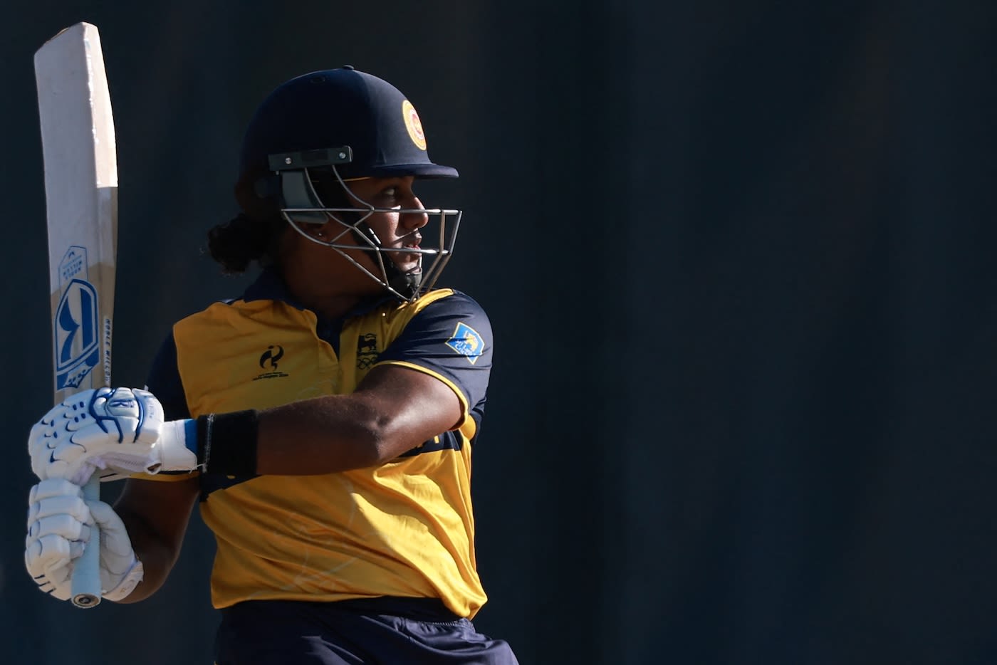 Chamari Athapaththu muscles the ball away
