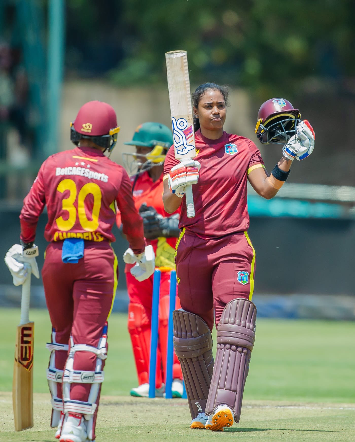 Hayley Matthews celebrates her century