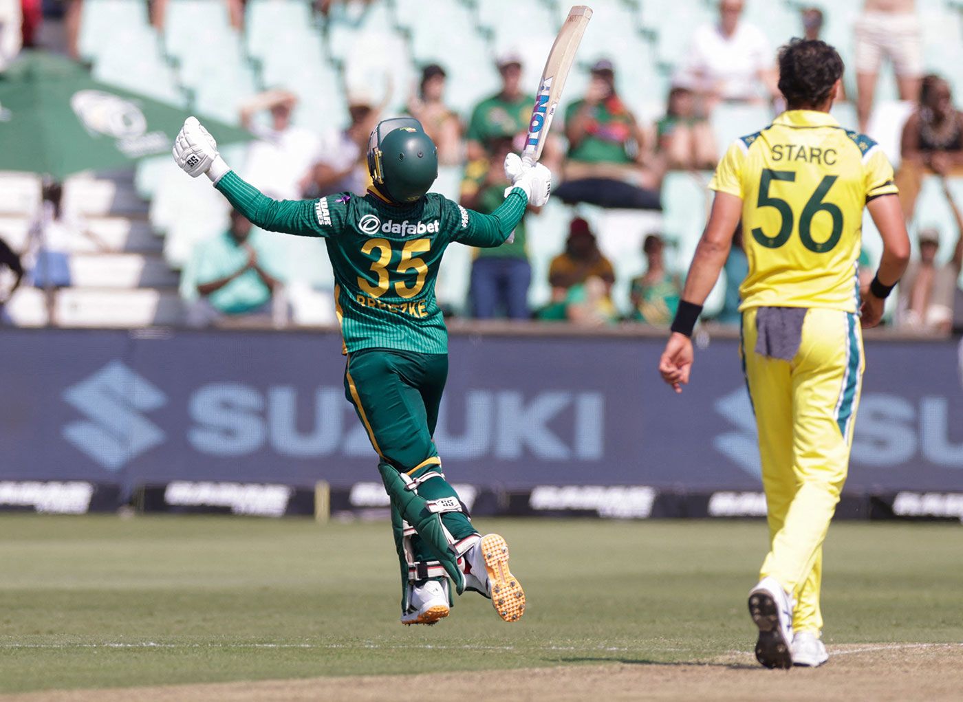 Matthew Breetzke completes his hundred
