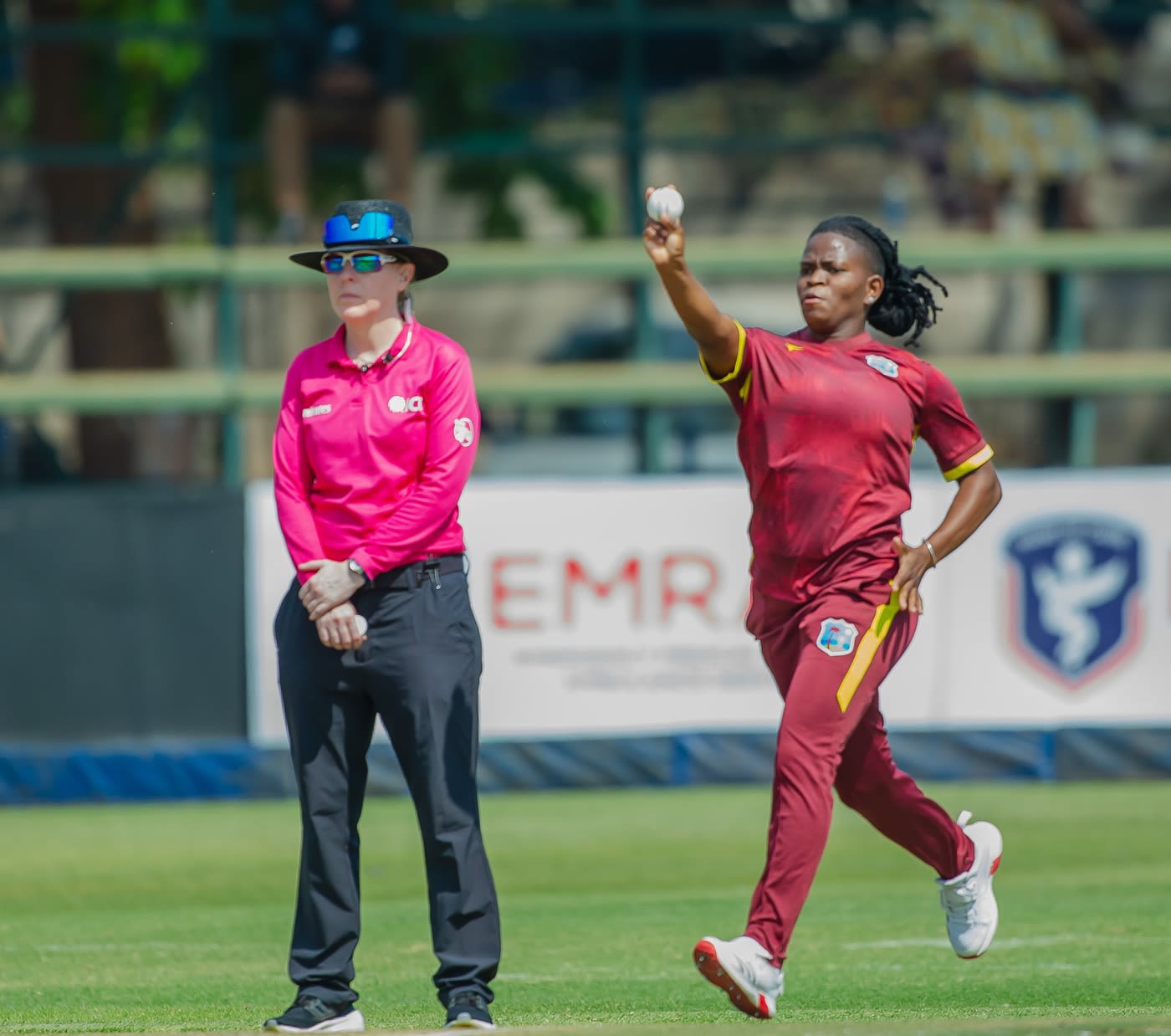 Aaliyah Alleyne in her bowling stride