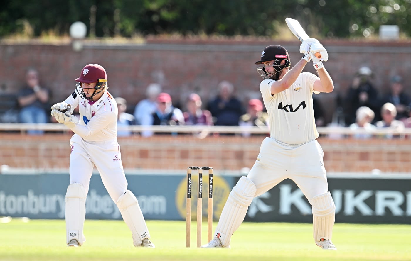 Dom Sibley cuts during his half-century