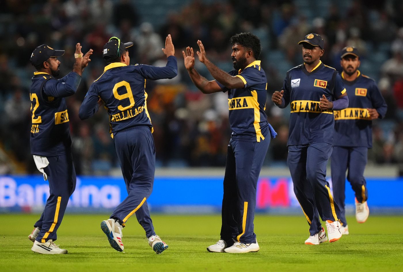 Asitha Fernando claimed the wicket of Jamie Overton