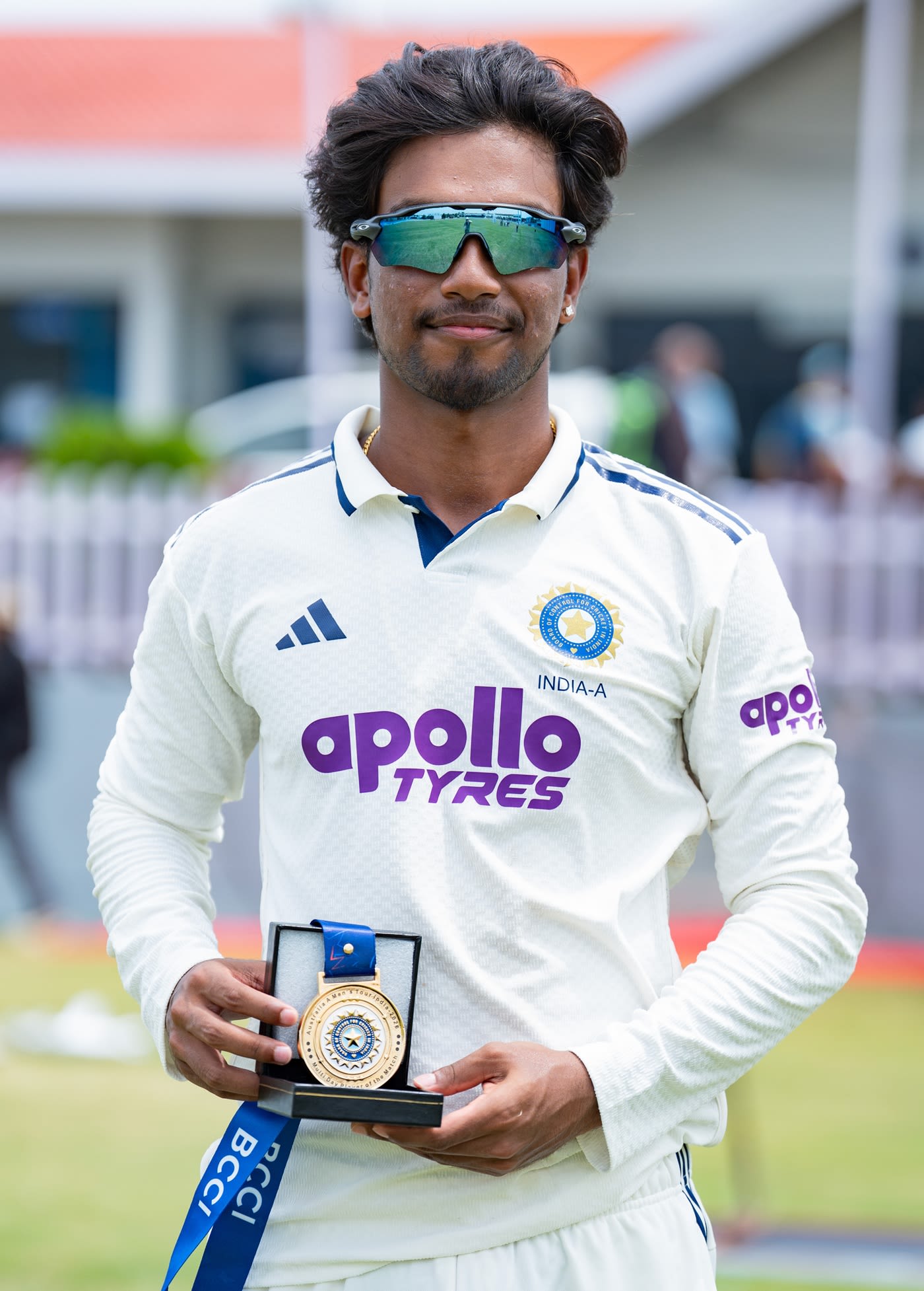 Kumar Kushagra poses with his Player-of-the-Match medal