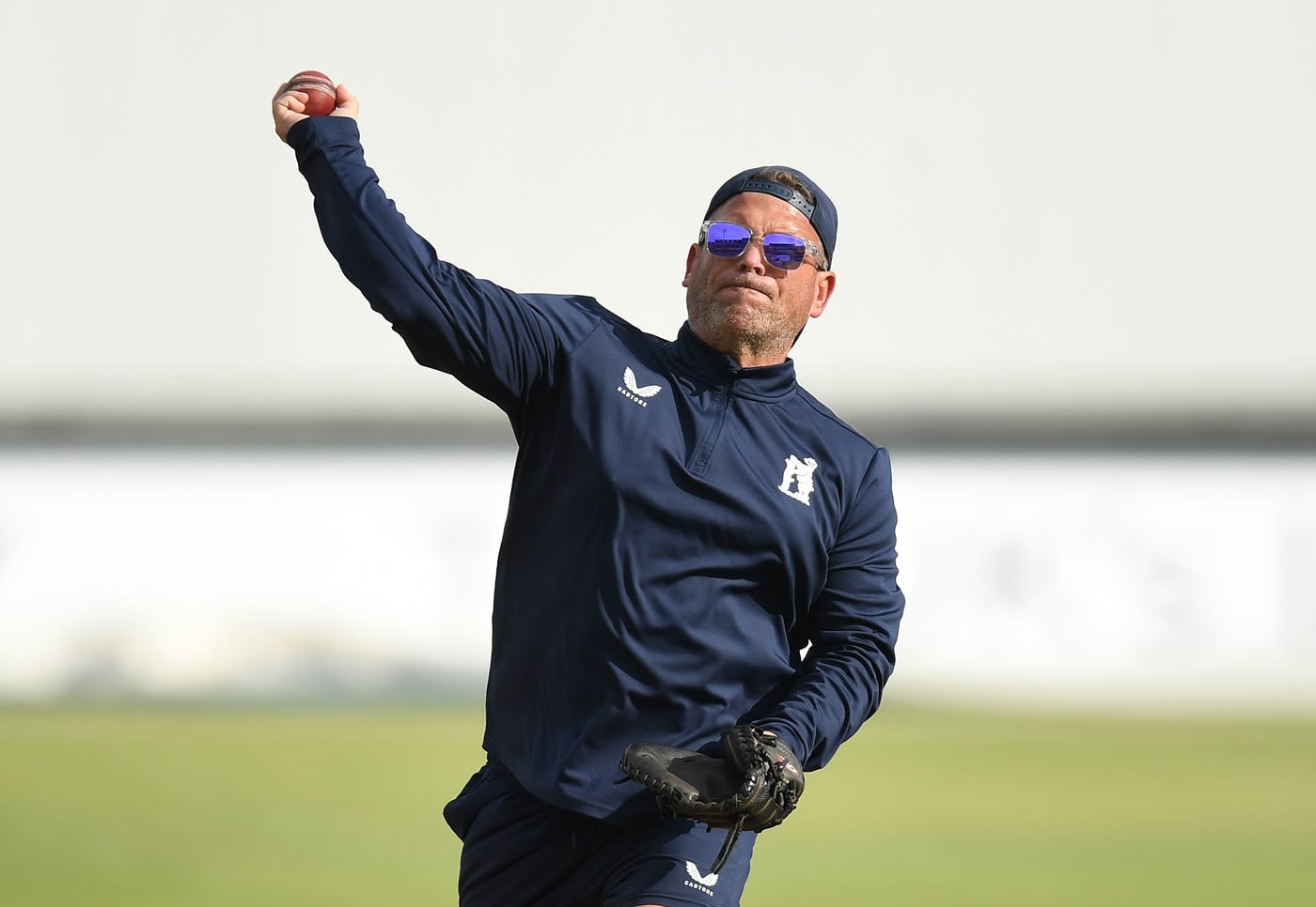 Matt Walker takes part in a drill before play