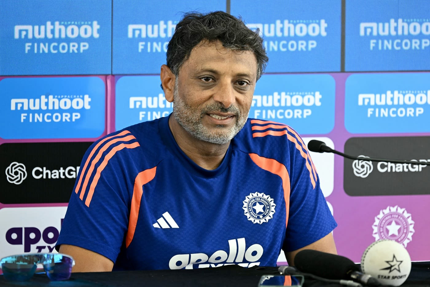 Sitanshu Kotak addresses a press conference
