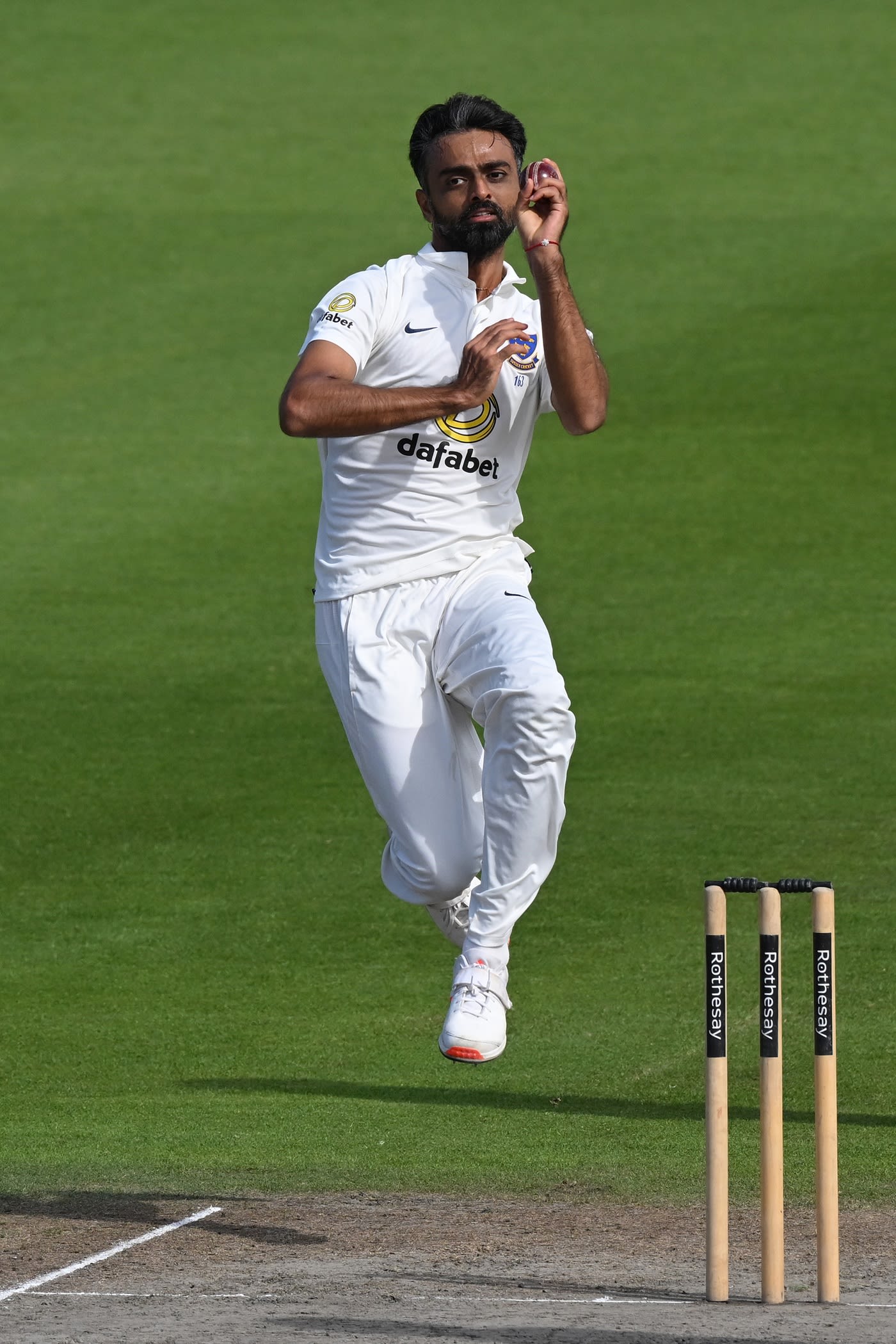 Jaydev Unadkat bounds to the crease