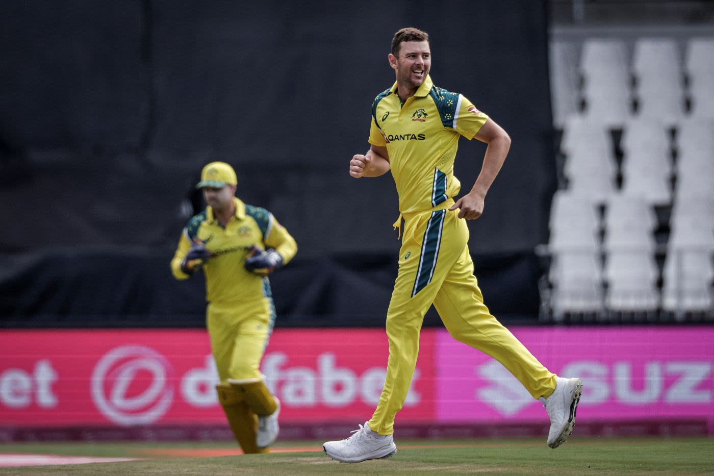Josh Hazlewood took a wicket first ball